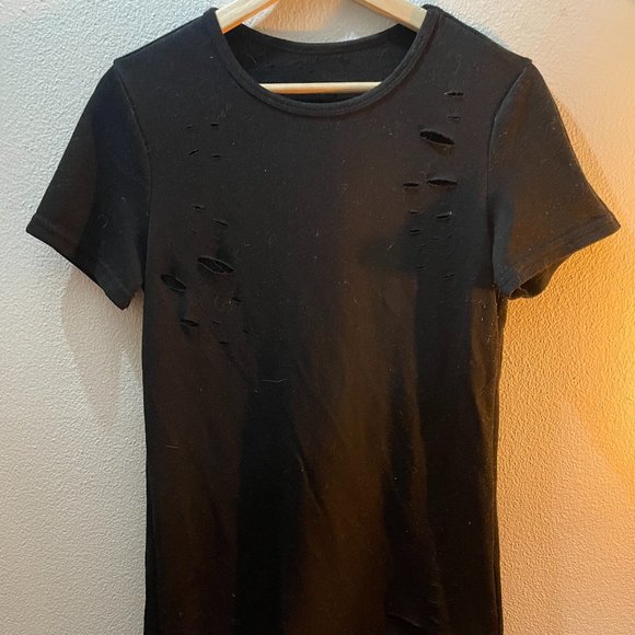 Distressed ripped Grunge style mini T-shirt - Picture 3 of 6